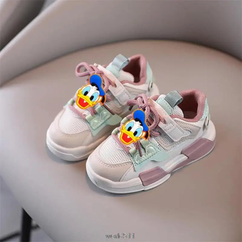 Disney mickey minnie crianças sapatos esportivos bonitos do bebê meninas tênis crianças da criança calçados infantis meninos ao ar livre sapatos casuais