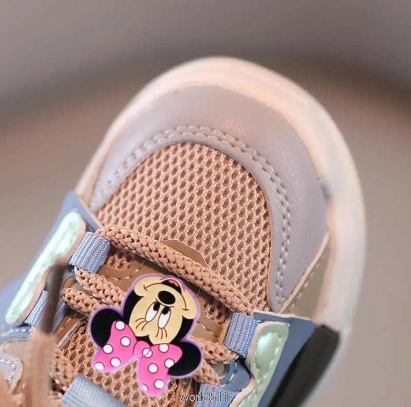 Disney mickey minnie crianças sapatos esportivos bonitos do bebê meninas tênis crianças da criança calçados infantis meninos ao ar livre sapatos casuais